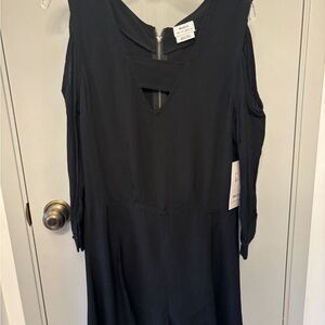 RVCA Black Sheath Dress Cold Shoulder Sleeveless